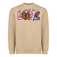 Mushroom love valentines day nurse Heavyweight Sweatshirt - OliviaCreatesArt