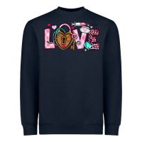 Navy love valentines day nurse Heavyweight Sweatshirt - OliviaCreatesArt