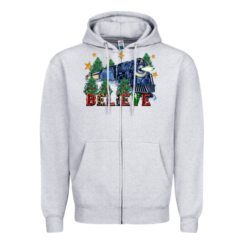 Believe Polar Express Christmas Trees Zipper Hoodie by FaDigitalArtStudio | Teevron