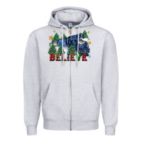 Heather Grey believe polar express christmas trees Zipper Hoodie - FaDigitalArtStudio