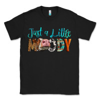 Black Western Just A Little Moody Cow Classic Tee - LillyAllenDesigns