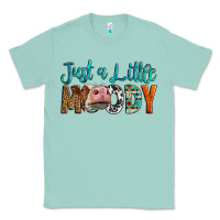 Seafoam Western Just A Little Moody Cow Classic Tee - LillyAllenDesigns