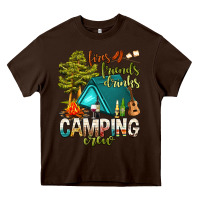 Chocolate Brown fires friends drinks camping crew Heavy Core Tee - NancyCooperArtShop