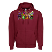 Burgundy mardi gras afro gnomies Zipper Hoodie - FaDigitalArtStudio