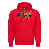 Red mardi gras afro gnomies Zipper Hoodie - FaDigitalArtStudio