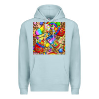 Blue Mist lgbtq pride coffee cups with leopard seamless pattern bbs Premium Hoodie - BundleAndBundleShop