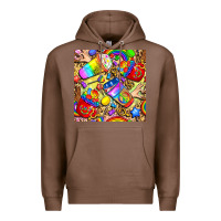 Chestnut lgbtq pride coffee cups with leopard seamless pattern bbs Premium Hoodie - BundleAndBundleShop
