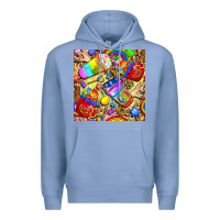 Colony Blue lgbtq pride coffee cups with leopard seamless pattern bbs Premium Hoodie - BundleAndBundleShop