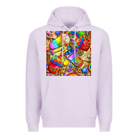 Lilac lgbtq pride coffee cups with leopard seamless pattern bbs Premium Hoodie - BundleAndBundleShop