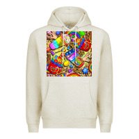 Oatmeal Heather lgbtq pride coffee cups with leopard seamless pattern bbs Premium Hoodie - BundleAndBundleShop