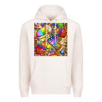 Pale Pink lgbtq pride coffee cups with leopard seamless pattern bbs Premium Hoodie - BundleAndBundleShop