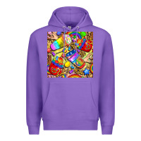 Purple lgbtq pride coffee cups with leopard seamless pattern bbs Premium Hoodie - BundleAndBundleShop