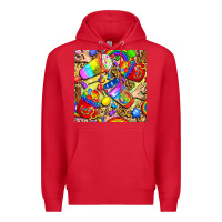 Red lgbtq pride coffee cups with leopard seamless pattern bbs Premium Hoodie - BundleAndBundleShop