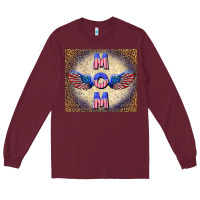 Burgundy American mom Long Sleeve Tee - TumblerDesignByShophia