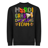 Black mardi gras drinking team with glasses olivia Heavyweight Sweatshirt - OliviaCreatesArt