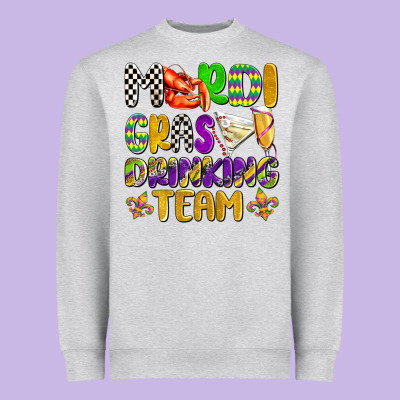 Mardi Gras Drinking Team With Glasses Olivia Heavyweight Sweatshirt Designed By Oliviacreatesart