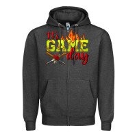Charcoal Heather It's Game Day Softball Zipper Hoodie - BundleAndBundleShop