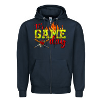 Navy It's Game Day Softball Zipper Hoodie - BundleAndBundleShop