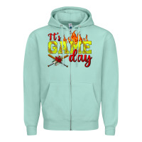 Seafoam It's Game Day Softball Zipper Hoodie - BundleAndBundleShop