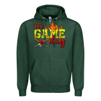 Sports Green It's Game Day Softball Zipper Hoodie - BundleAndBundleShop