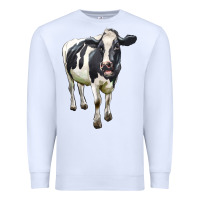 White Holstein Bull Premium Sweatshirt - LillyAllenDesigns