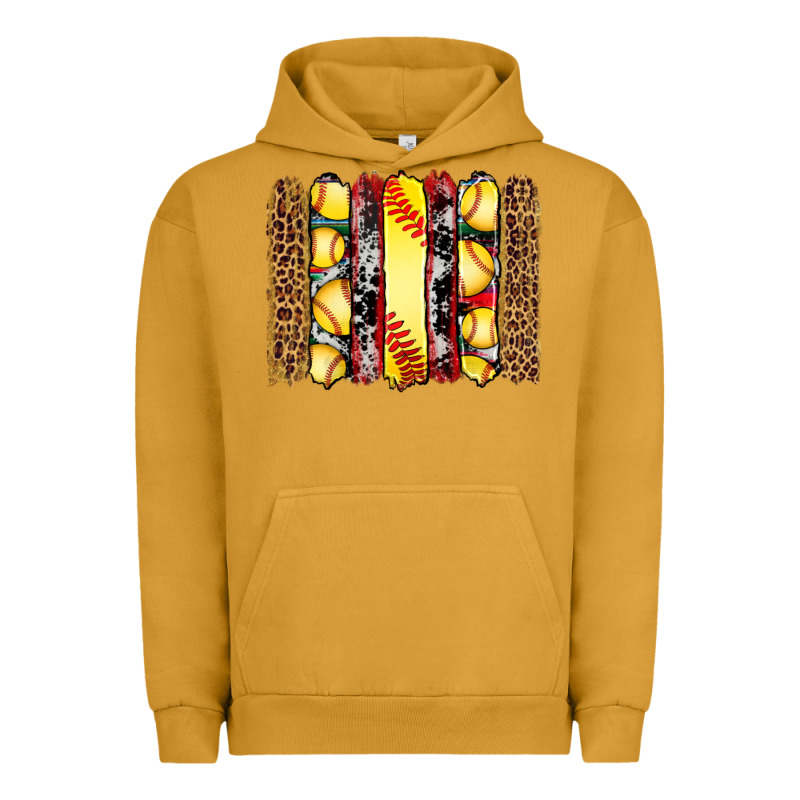 Softball Serape Leopard Cowhide Glitter Brushstrokes Urban Hoodie by Artiststas | Teevron