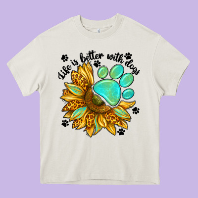 Life Is Better With Dogs Heavy Core Tee Designed By Nancycooperartshop