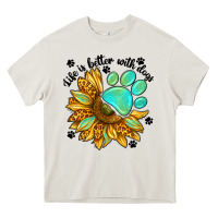 Cream life is better with dogs Heavy Core Tee - NancyCooperArtShop