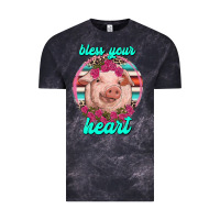 Cloud Black bless your heart pig Vintage Tee - RanaPortraitStore