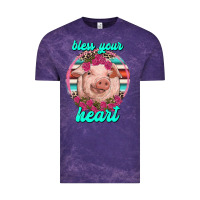 Cloud Purple bless your heart pig Vintage Tee - RanaPortraitStore