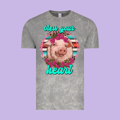 Bless Your Heart Pig Vintage Tee Designed By Ranaportraitstore