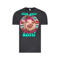 Vintage Black bless your heart pig Vintage Tee - RanaPortraitStore