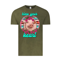 Vintage Olive bless your heart pig Vintage Tee - RanaPortraitStore