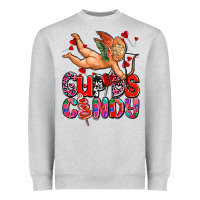 Heather Grey cupids candy olivia Heavyweight Sweatshirt - OliviaCreatesArt