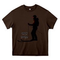 Chocolate Brown nighttime ski adventure Heavy Core Tee - tuanDangUi