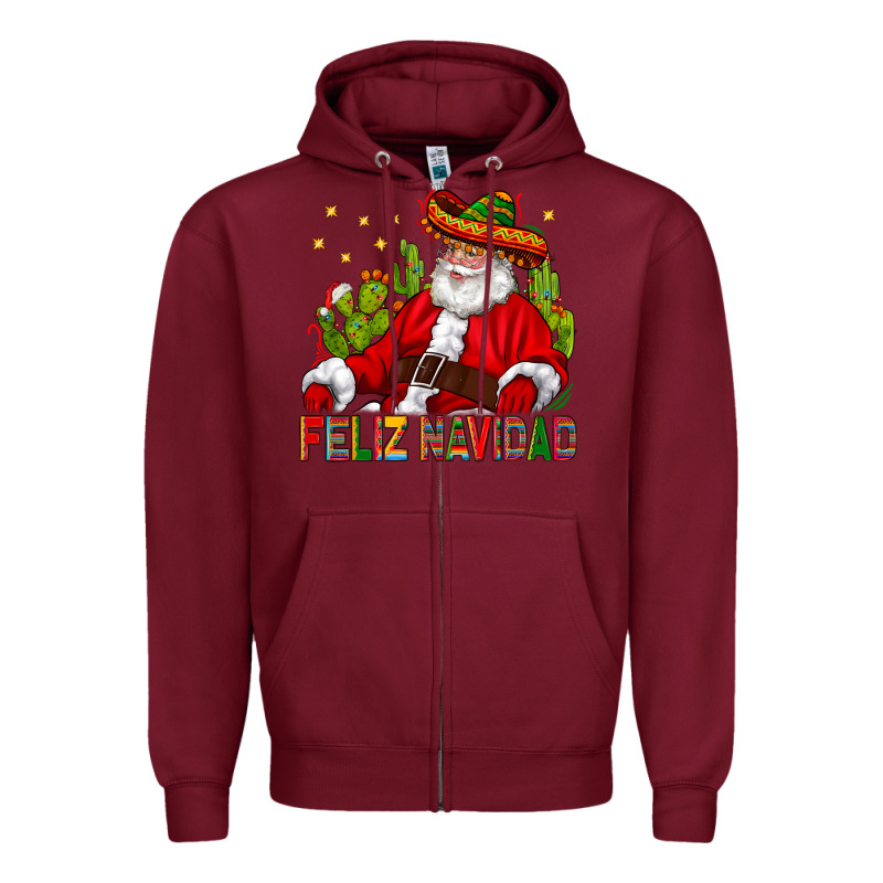 Feliz Navidad Santa With Cactus Zipper Hoodie by BundleAndBundleShop | Teevron