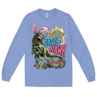 Colony Blue Happy Easter Day T-Rex Long Sleeve Tee - HowdyJamesFarm
