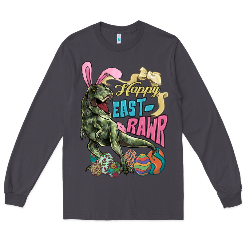 Happy Easter Day T-rex Long Sleeve Tee by HowdyJamesFarm | Teevron