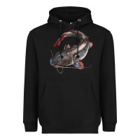 Black Catfish Illustrations Heavyweight Hoodie - LillyAllenDesigns