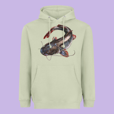 Catfish Illustrations Heavyweight Hoodie Designed By Lillyallendesigns