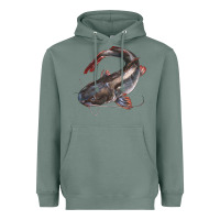 Sage Catfish Illustrations Heavyweight Hoodie - LillyAllenDesigns