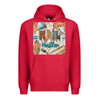 Cardinal hail hustler and nail art hands with glitter polish seamless pattern b Premium Hoodie - BundleAndBundleShop
