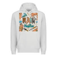 Dove Grey hail hustler and nail art hands with glitter polish seamless pattern b Premium Hoodie - BundleAndBundleShop