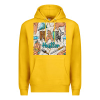 Lemon hail hustler and nail art hands with glitter polish seamless pattern b Premium Hoodie - BundleAndBundleShop