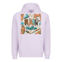 Lilac hail hustler and nail art hands with glitter polish seamless pattern b Premium Hoodie - BundleAndBundleShop