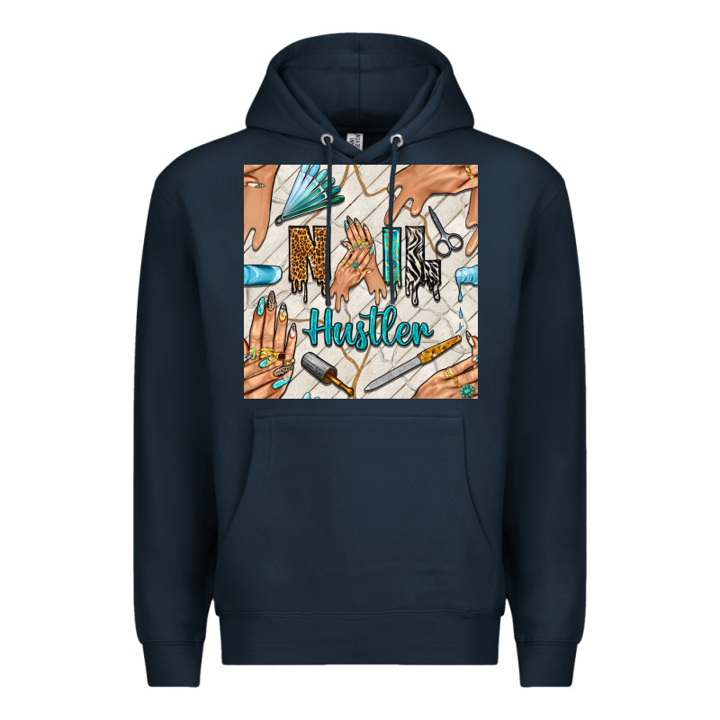 Hail Hustler And Nail Art Hands With Glitter Polish Seamless Pattern B Premium Hoodie by BundleAndBundleShop | Teevron