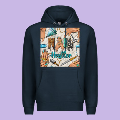 Hail Hustler And Nail Art Hands With Glitter Polish Seamless Pattern B Premium Hoodie Designed By Bundleandbundleshop