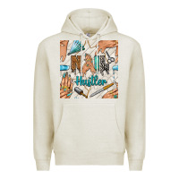 Oatmeal Heather hail hustler and nail art hands with glitter polish seamless pattern b Premium Hoodie - BundleAndBundleShop