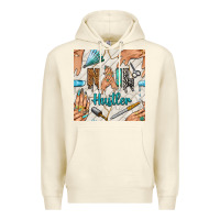 Sandshell hail hustler and nail art hands with glitter polish seamless pattern b Premium Hoodie - BundleAndBundleShop