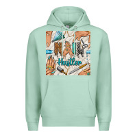 Seafoam hail hustler and nail art hands with glitter polish seamless pattern b Premium Hoodie - BundleAndBundleShop